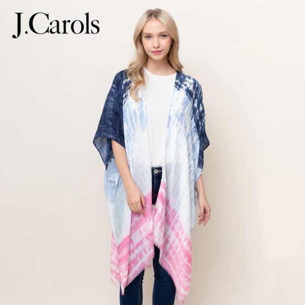 Tie Dye Color Block Kimono